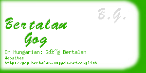 bertalan gog business card